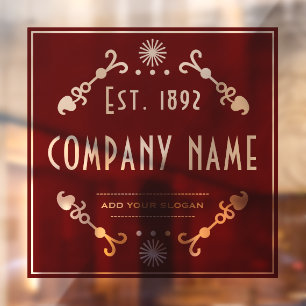 Eingeführter Geschäftsname, Dekorativ Fensteraufkleber