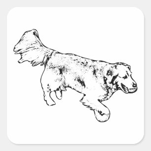 Eingeklebter Läufer mit Ernteglühen Quadratischer Aufkleber