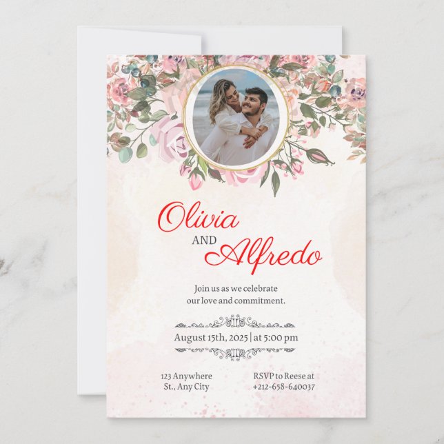 Eingeladen in die Widding Einladung (Vorderseite)