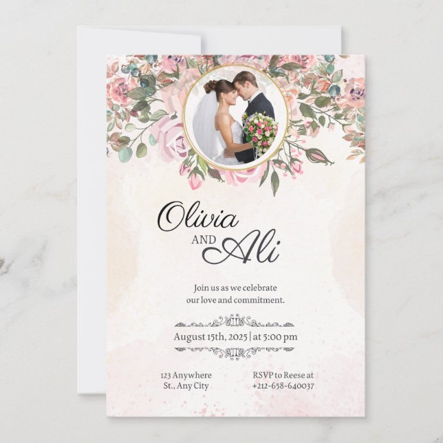 Eingeladen in die Widding Einladung (Vorderseite)