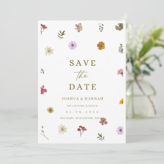 Eingeladene Blumen zur Speicherung der Dateneinlad Save The Date