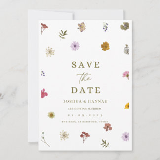 Eingeladene Blumen zur Speicherung der Terminvoran Save The Date