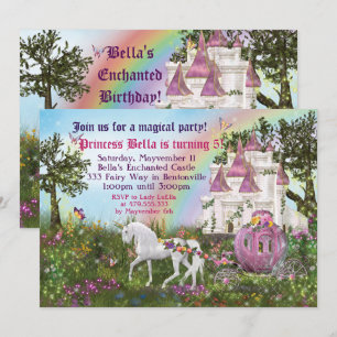 Eingeladene Einhorn-Schloss-Prinzessinnen-Party-Ei Einladung