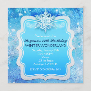 Eingeladene Eiskristalle Winter Wonderland-Schneef Einladung
