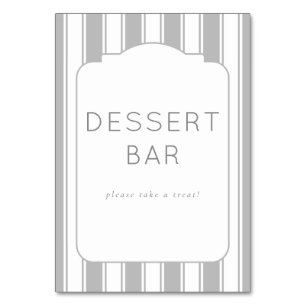 Eingeladene graue minimalistische Dessertbar-Tafel Tischnummer