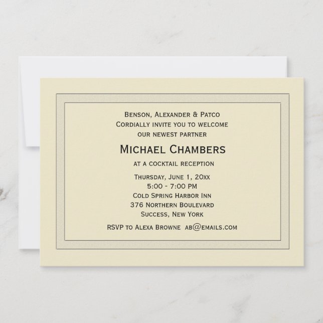 Eingeladene Unternehmen Einladung (Vorderseite)