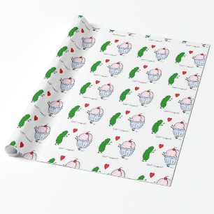 Eingelegter-Gurke-Liebt-Eiscreme-Baby-Shower-Gesch Geschenkpapier