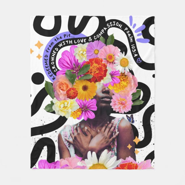 Eingelöste und gekrönte digitale Collage Christlic Fleecedecke (Vorderseite)