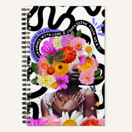 Eingelöste und gekrönte digitale Collage Christlic Notizbuch