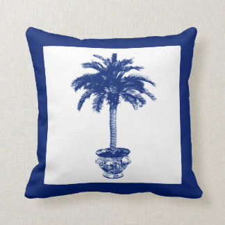 Eingemachte Palme - Marineblau und -WEISS Kissen
