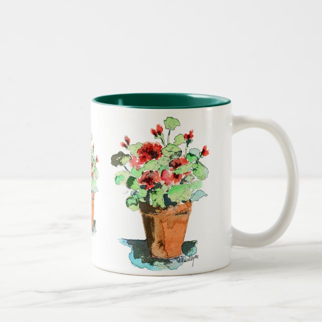 Eingemachte Pelargonie-Tasse Zweifarbige Tasse (Rechts)