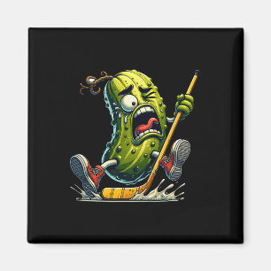 Eingemachtes Hockey Panik Lustige Eisbahn Cartoon Magnet