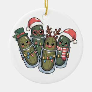 Eingemachtes mit Rentiershörnern Santa Eingemachte Keramik Ornament