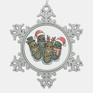 Eingemachtes mit Rentiershörnern Santa Eingemachte Schneeflocken Zinn-Ornament