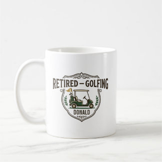 Eingepflegte Golf-Golfwagen-Krone personalisiert Kaffeetasse