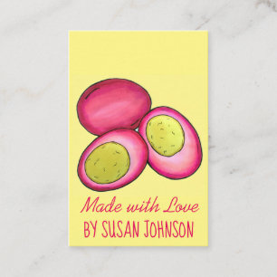 Eingepflückte, hartgekochte rote Rübeneier, von Visitenkarte