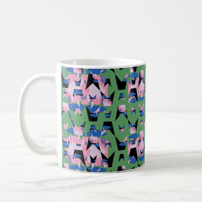 Eingeschlossene Himmel-Flammen-Flügel Kaffeetasse (Links)