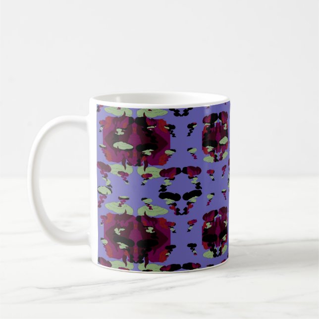 Eingeschlossene Himmel-Flammen-Rosen Kaffeetasse (Links)