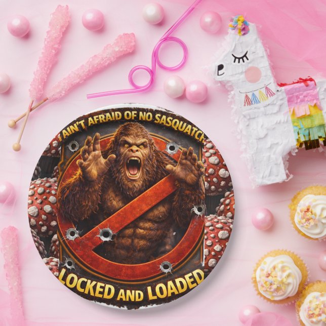 Eingeschossene Sasquatch-Geburtstagspapier Pappteller (Party)