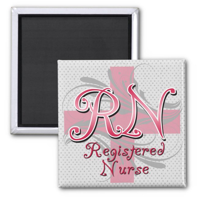 Eingeschriebene Krankenschwestern, rosa Wirbel Magnet (Vorne)