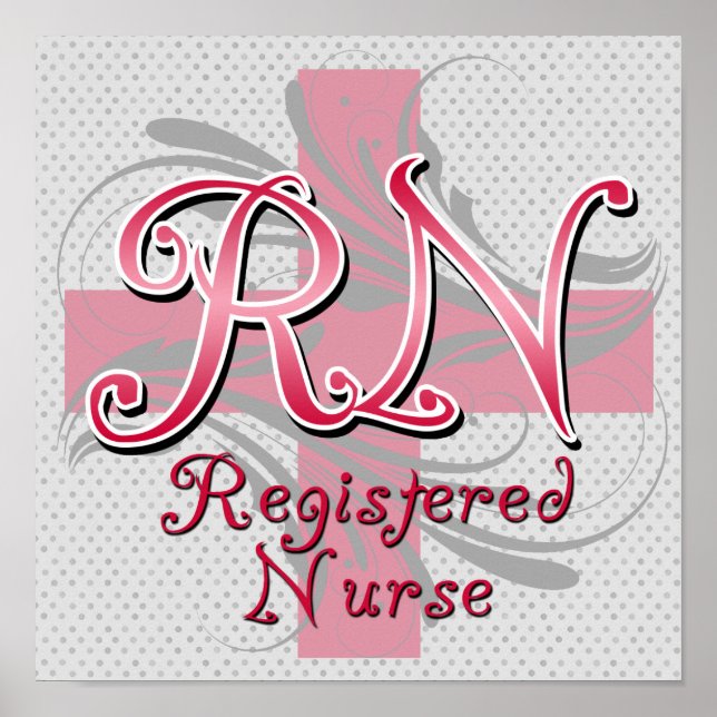 Eingeschriebene Krankenschwestern, rosa Wirbel Poster (Vorne)