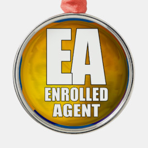 EINGESCHRIEBENER AGENT EA LOGO SILBERNES ORNAMENT