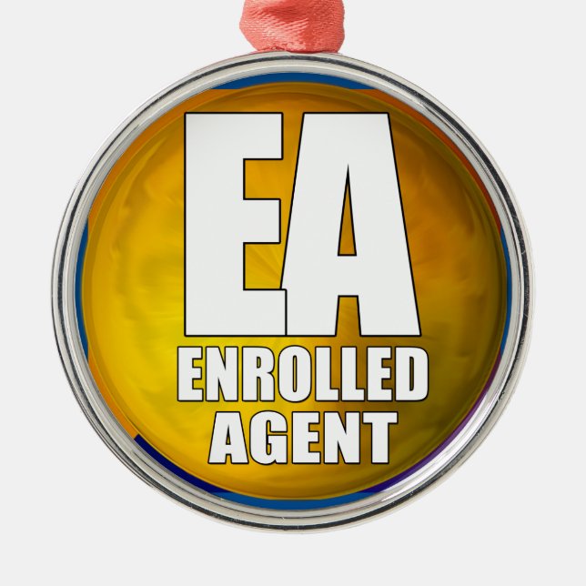 EINGESCHRIEBENER AGENT EA LOGO SILBERNES ORNAMENT (Vorne)