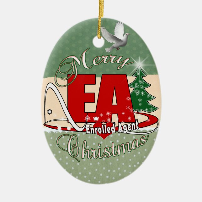Eingeschriebener Agent EA WEIHNACHTEN Keramikornament (Vorne)