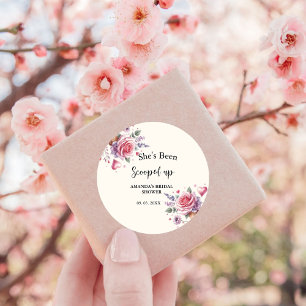 Eingetauchtes Aquarell-Eis Bridal Shower Runder Aufkleber