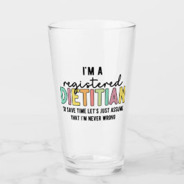 Eingetragene Diätitin RD Nie falsche Funny Gifts Glas