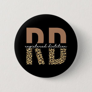 Eingetragene Dietitian Cheetah Print RD Geschenke Button