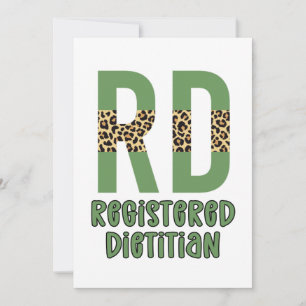 Eingetragene Dietitian Cheetah Print RD Geschenke Karte