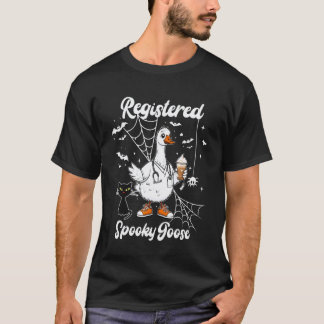 Eingetragene Gruselgans Halloween examinierte Kran T-Shirt