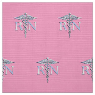 Eingetragene Krankenschwester RN Caduceus auf Pink Stoff
