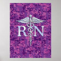 Eingetragene Krankenschwester RN Silver Caduceus a