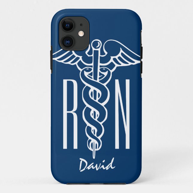 Eingetragene Nurse iPhone-Abdeckung | Blue RN cadu Case-Mate iPhone Hülle (Rückseite)