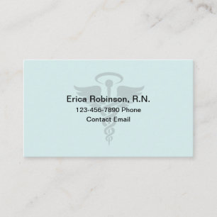 Eingetragene Visiting Nurse Angelic Caduceus Visitenkarte