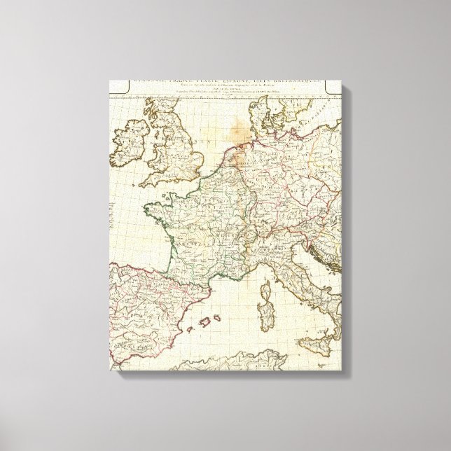 Eingeweihte Karte Europas Leinwanddruck (Vorderseite)