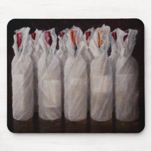 Eingewickelte Wein-Flaschen 2010 Mousepad