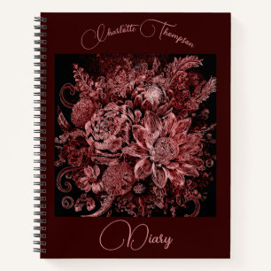 Eingravierter Blumenstrauß - Tagebuch