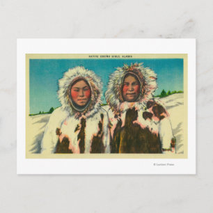 Einheimische Eskimo Girls in AlaskaState Postkarte