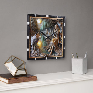 Einheimische Flüstern: Die alte Geschichte des Flu Quadratische Wanduhr