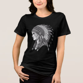 Einheimische Häuptlingsporträt Tri-Blend Shirt
