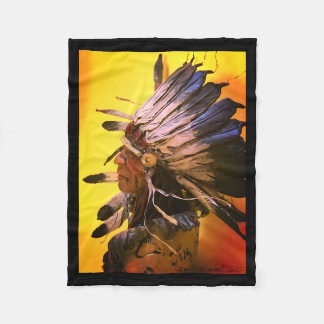 Einheimische Kiowa "Morgenhimmel" Originalkunst Fleecedecke (Vorderseite)