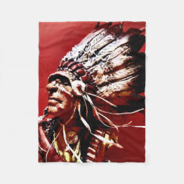 Einheimische "Nez Perce Chief" Originalkunst  Fleecedecke