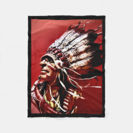 Einheimische "Nez Perce Häuptling" Originalkunst  Fleecedecke