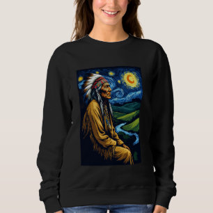 Einheimischer indischer Van Gogh Sternennacht Herr Sweatshirt