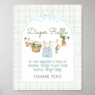 Einheimischer Junge Baby Shower Windel-Raffle Poster