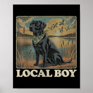 Einheimischer Junge Schwarzer Labradors Jagdhund M Poster