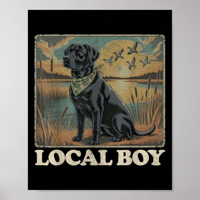 Einheimischer Junge Schwarzer Labradors Jagdhund M Poster (Vorne)